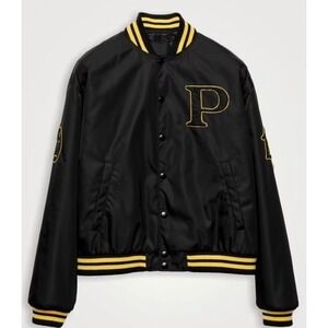 Prada SGC725 Giubbotti Re-Nylon Black Varsity jacket, Large